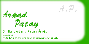 arpad patay business card