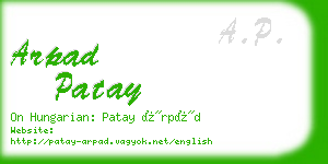 arpad patay business card